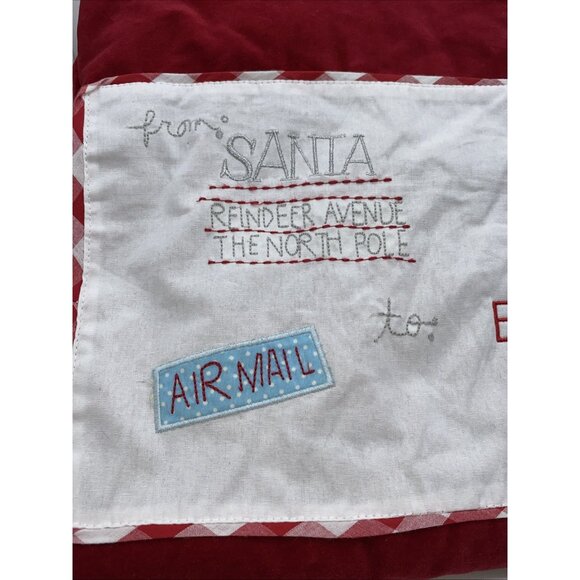 Pottery Barn Ella Letters to Santa Bag Velvet Sack Christmas Stocking 40 X 33 in - Picture 3 of 12
